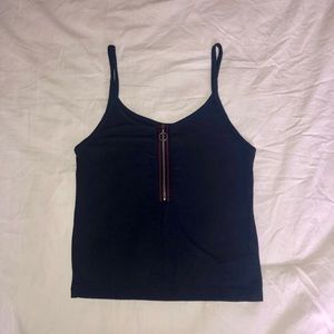 American eagle soft & sexy ribbed zipper tank top